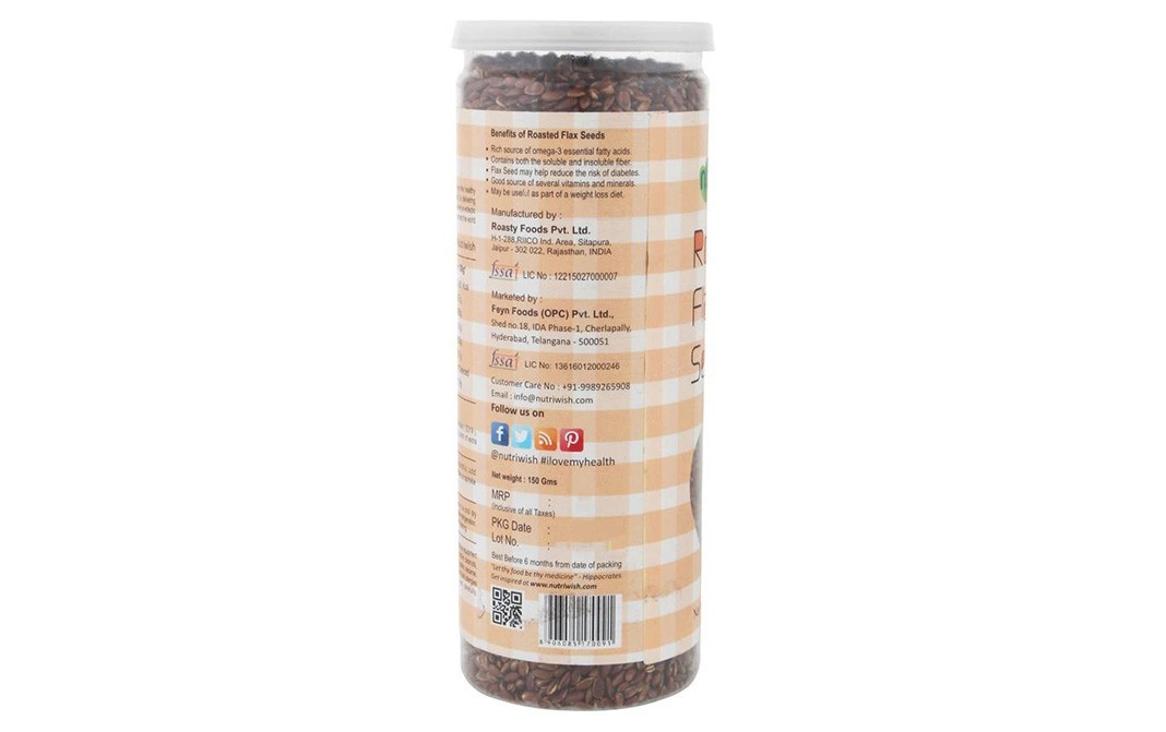 Nutriwish Roasted Flax Seeds    Jar  150 grams